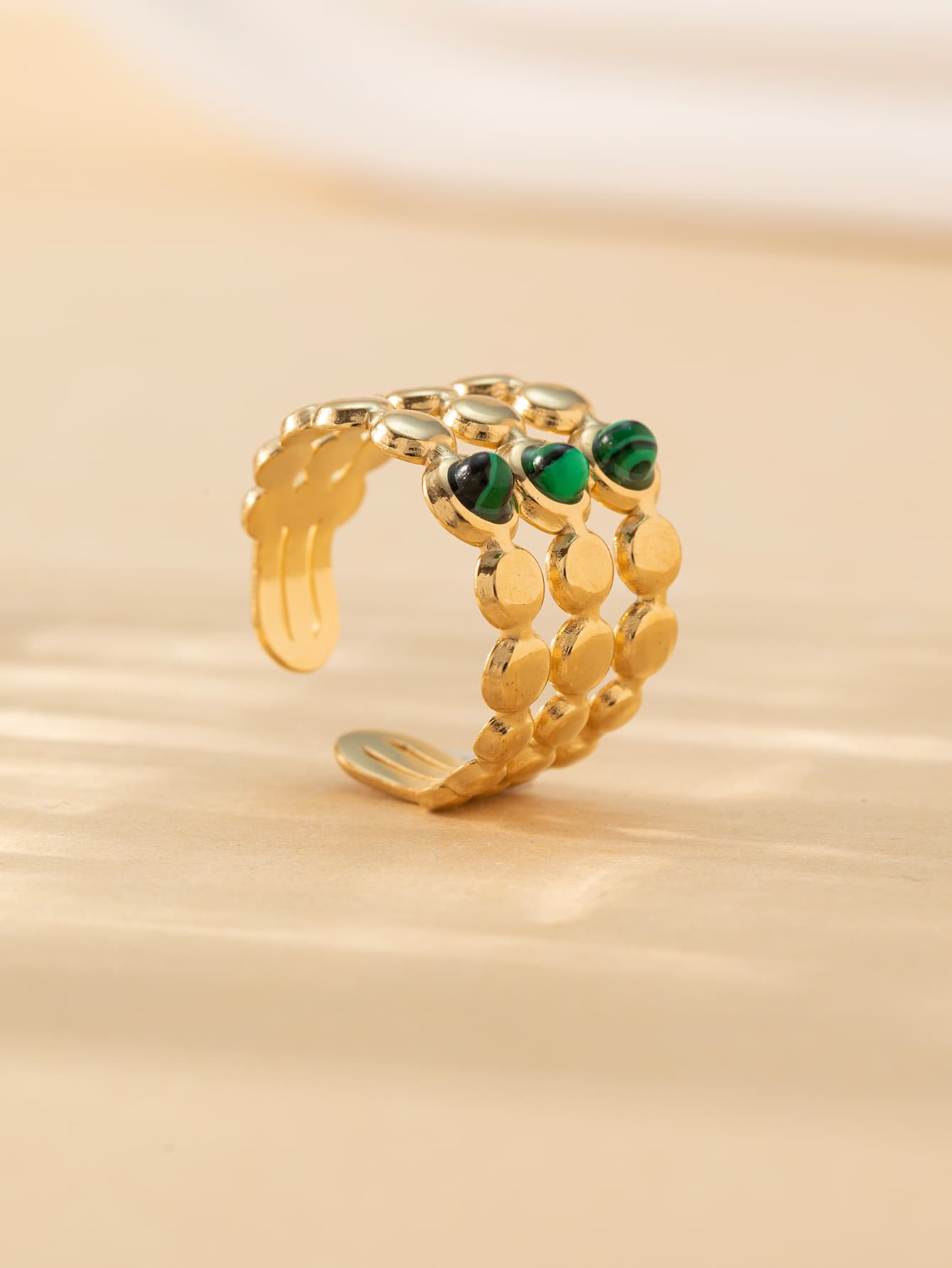 Round Decor Cuff Ring