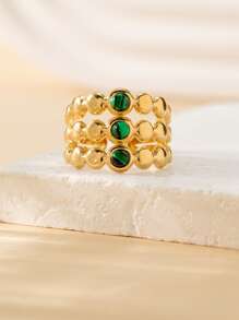 Round Decor Cuff Ring