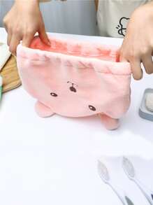 1入組小熊刺繡隨機色乾髮帽 - 彩色 - 查看 2