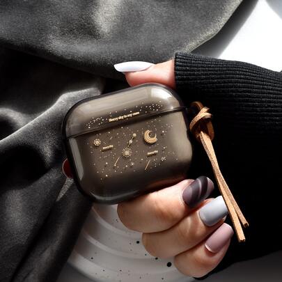 1个创意极简星空流星黑色半透明金色月亮兼容 2/3/Pro/Pro2/4耳机盒