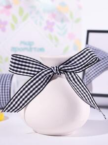 1 rull rutigt mönster presentförpackningsband - Svart - Visa 5