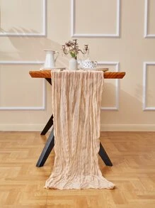 Ruched Detail Table Runner - Beige - View 5