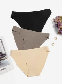 3 piezas Bragas unicolor inconsútil - Multicolor - Ver 1