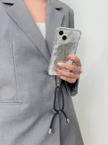 Ốp điện thoại Thin Mist Magic Mirror, chất liệu PC+TPU+dây đeo màu xám đậm, tương thích với iPhone 16/16 Pro/16 Plus/16 Pro Max/15/14/13/12/11/XR/7G/16E/và 17/17 Pro/17 AIR/17 Pro Max. - Nhiều màu - Xem 3