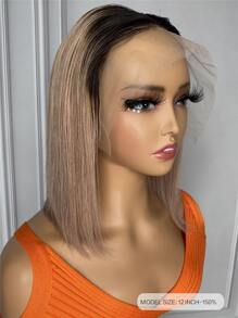 直筒13X4前蕾絲假髮12寸1B18顏色波波頭頭髮假髮短短人類頭髮漸層顏色 - S1/18 - 查看 2