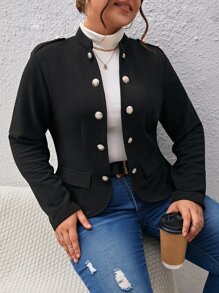 SHEIN Clasi Veste à bouton ouvert - Noir - Voir 1