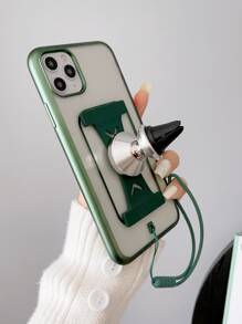 Plating Phone Case With Magnetic Wristband Holder - Green - View 3