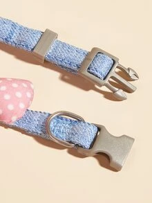 1pc Bow Decor Pet Collar - Blue - View 4