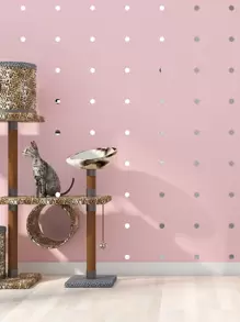 100入組圓形鏡面牆貼小圓形塑膠裝飾鏡子貼紙裝飾