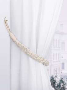 1pc/2pcs Braided Rope Knot Window Curtain Tieback - Beige - View 5