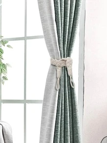 1pc/2pcs Braided Rope Knot Window Curtain Tieback - Beige - View 4