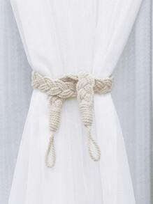 1pc/2pcs Braided Rope Knot Window Curtain Tieback - Beige - View 6