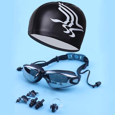 Set de 7 piezas que incluye gafas de natación antivaho y gorro de natación, accesorios de playa, accesorios de piscina