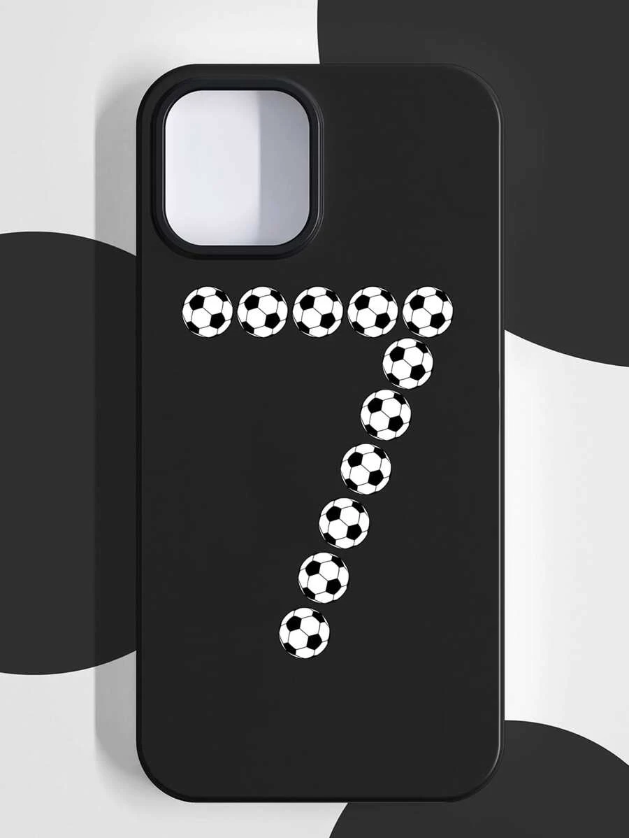 Vỏ điện thoại thiết kế thời trang họa tiết bóng đá để sử dụng hàng ngày - Đen và trắng - Xem 1