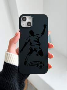 Men Football Figure Graphic Phone Case - Black - View 2