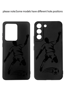 Men Football Figure Graphic Phone Case - Black - View 3