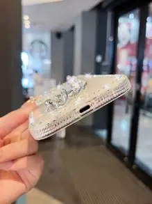 1 件水晶闪亮腕带保护手机壳，兼容 7/8/SE2/7+/8+/X/XS/XR/XS Max/11/11 Pro/11 Pro Max/12/12 Pro/12 Pro Max/13/13 Pro/13 Pro Max/14/14 Pro/14 Plus/14 Pro Max/15/15 Pro/15 Plus/15 Pro Max - 無色 - 查看 3