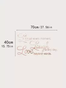 Slogan Graphic Mirror Surface Wall Sticker - Rose Gold - View 3