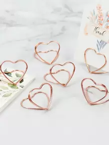 10入組心形名片夾 - 玫瑰金 - 查看 1