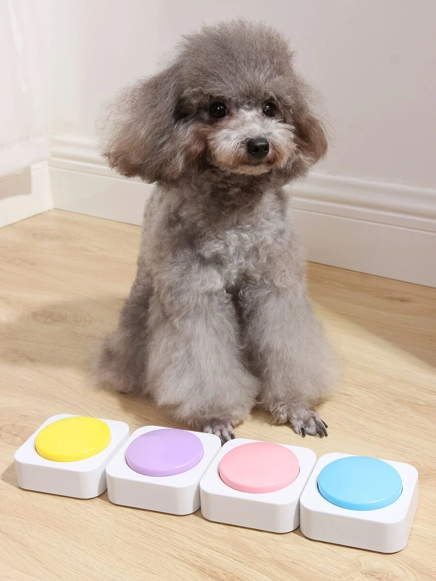 1入組隨機色錄音鈕扣設計寵物玩具 - 彩色 - 查看 1