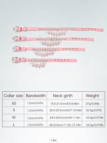 寵物水鑽貓狗項圈 - 粉色 - 查看 6