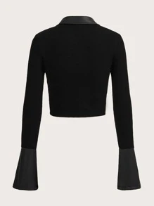 SHEIN ICON تي شيرت قصير اكمام منتفضة سستة