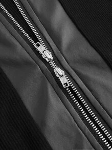 SHEIN ICON تي شيرت قصير اكمام منتفضة سستة