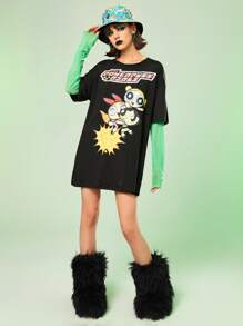 The Powerpuff Girls | ROMWE Star & Cartoon Graphic Bucket Hat - Multicolor - View 4