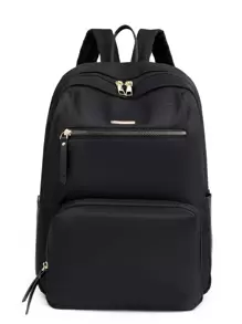 防水、便攜口袋前功能背包,學校背包,大容量,經典,休閒適用於少女女大學生,男孩和男子,新手和白領工作者,大學,中學,高中,戶外,旅遊,上學,上班,商務,通勤 - 黑色 - 查看 1