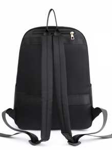 防水、便攜口袋前功能背包,學校背包,大容量,經典,休閒適用於少女女大學生,男孩和男子,新手和白領工作者,大學,中學,高中,戶外,旅遊,上學,上班,商務,通勤 - 黑色 - 查看 3