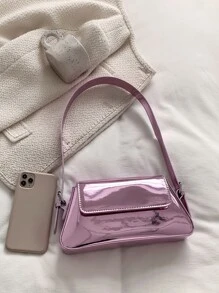 金屬質感翻蓋法棍包 - 紫色 - 查看 6