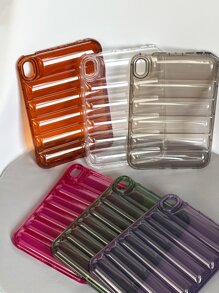 1PC Transparent Purple Down Jacket Look TPU Tablet Protective Case