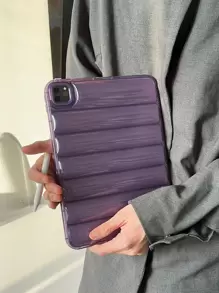 1PC Transparent Purple Down Jacket Look TPU Tablet Protective Case