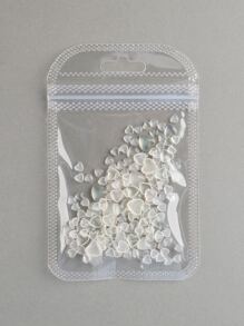 FULL BEAUTY 100pcs Heart Shaped Nail Art Decoration - Clear - View 4