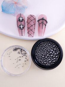 1 Box Of Mixed Size Copper Beads In Gunmetal Black For Jewelry Making - Black - View 1