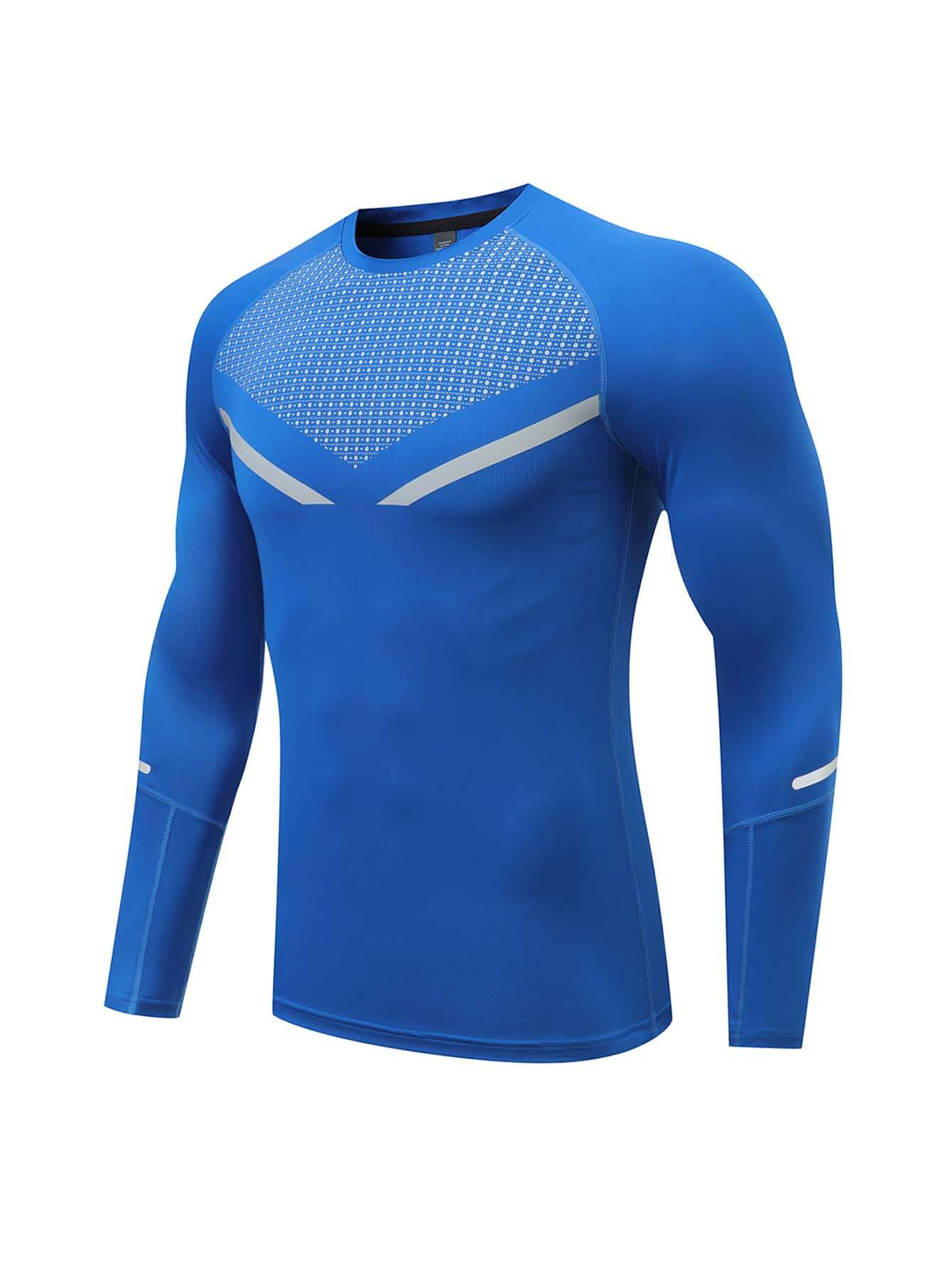 Manfinity Sport Corelite Hombres Camiseta deportiva reflectante cinta de manga raglán - Azul - Ver 1