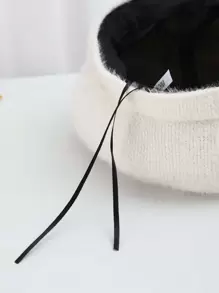 1pc Women's Octagonal Hat With Alphabet Accessory, Suitable For Daily Use - White - View 4