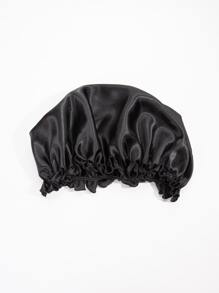 1入組薄透氣彈性尼龍護髮帽，適合自然頭髮，可用作女式睡帽、假髮帽、產後帽或化療帽 - 黑色 - 查看 3