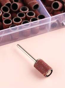 FULL BEAUTY 210入組砂帶白色1入組指甲鑽頭專業指甲修指甲電動銼刀，用於亞克力指甲修指甲修腳指甲鑽砂帶砂環帶磨頭拋光機必備用品 - 巧克力棕 - 查看 3