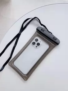 Bolso de celular transparente impermeable - Negro - Ver 2