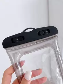 Bolso de celular transparente impermeable - Negro - Ver 3