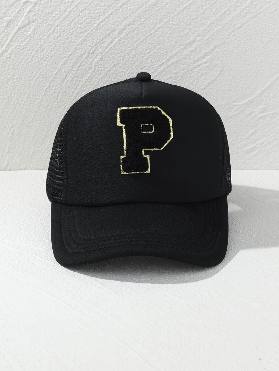 Chữ Patch Decor Trucker Hat - màu đen - Xem 1