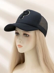 Chữ Patch Decor Trucker Hat - màu đen - Xem 3
