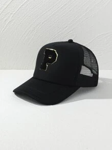 Chữ Patch Decor Trucker Hat - màu đen - Xem 4