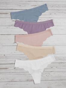 5pack Scallop Trim No Show Panty Set - Multicolor - View 3