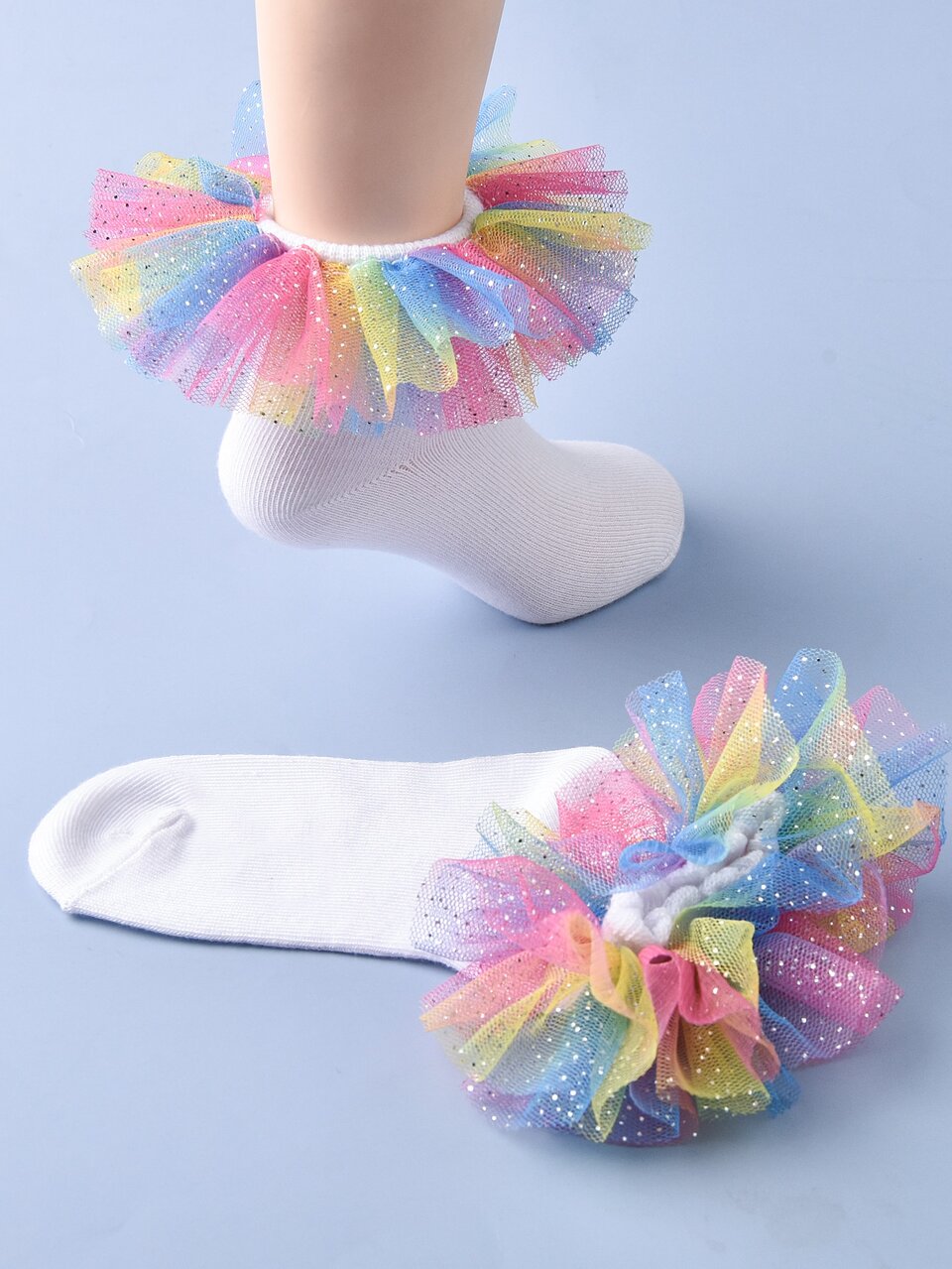 Toddler Girls Ruffle Trim Crew Socks