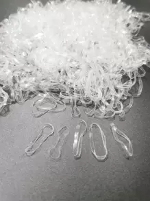 500 件透明弹性发带 Teenitor 多色头发发带弹性发带适合浓密头发休闲发带马尾辫固定器发圈头发橡皮筋发圈发绳 - 無色 - 查看 1