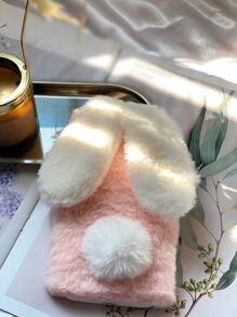 長毛絨兔子設計手機殼 - 淺粉色 - 查看 1