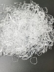 500 件透明弹性发带 Teenitor 多色头发发带弹性发带适合浓密头发休闲发带马尾辫固定器发圈头发橡皮筋发圈发绳 - 無色 - 查看 2