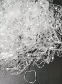 500 件透明弹性发带 Teenitor 多色头发发带弹性发带适合浓密头发休闲发带马尾辫固定器发圈头发橡皮筋发圈发绳 - 無色 - 查看 3